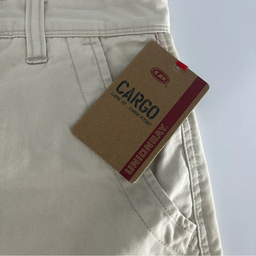 NWT Y2K Unionbay Shorts Mens 32 Tan Baggy Loose Wide Cargo Skater Grunge Hip Hop